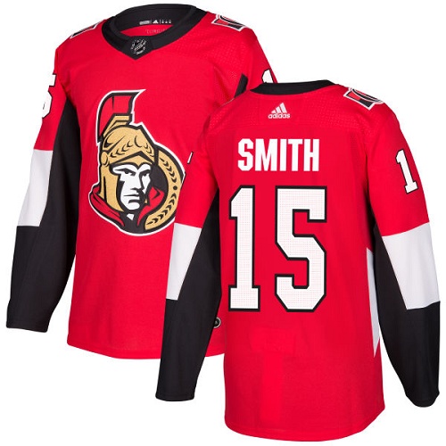 Adidas Men Ottawa Senators #15 Zack Smith Red Home Authentic Stitched NHL Jersey